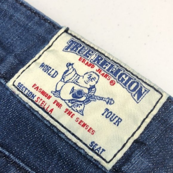 LIKE NEW TRUE RELIGION STELLA SKINNY JEANS 27x33 MADE IN USA 🇺🇸 - Picture 2 of 14